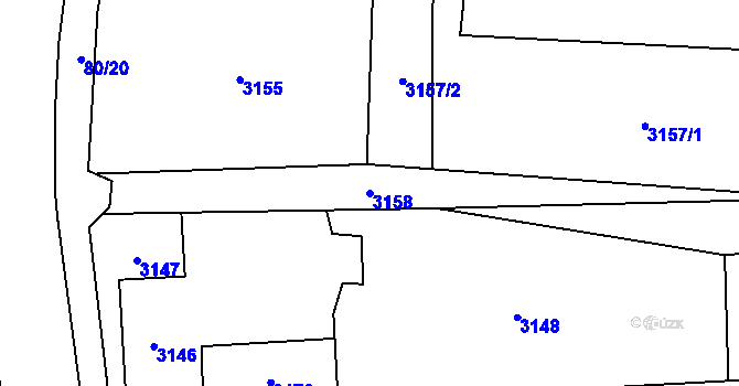 Parcela st. 3158 v KÚ Stonava, Katastrální mapa