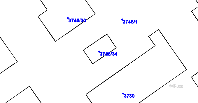 Parcela st. 3746/34 v KÚ Stonava, Katastrální mapa