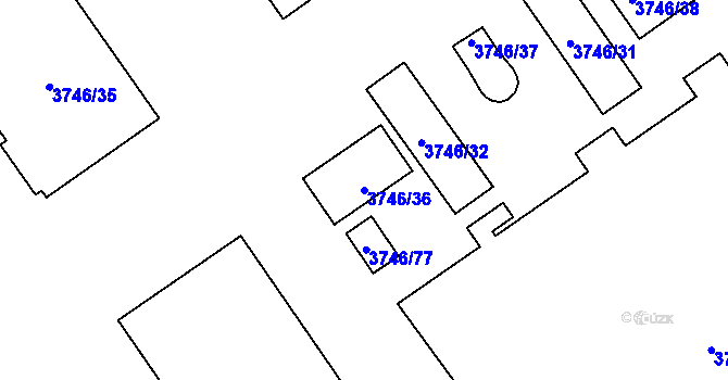 Parcela st. 3746/36 v KÚ Stonava, Katastrální mapa