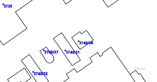 Parcela st. 3746/38 v KÚ Stonava, Katastrální mapa
