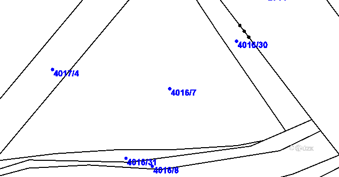 Parcela st. 4016/7 v KÚ Stonava, Katastrální mapa