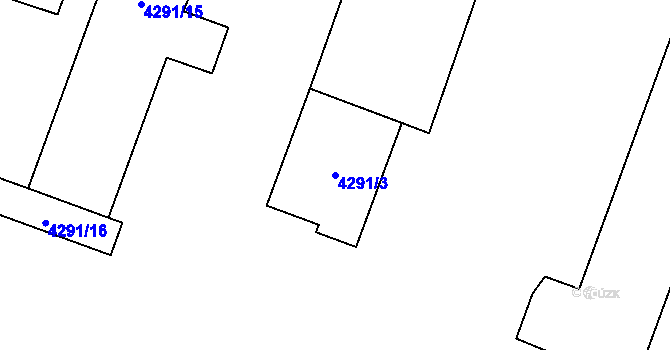 Parcela st. 4291/3 v KÚ Stonava, Katastrální mapa