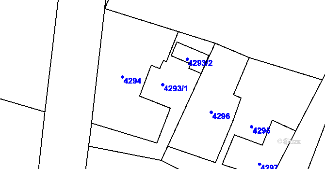 Parcela st. 4293/1 v KÚ Stonava, Katastrální mapa