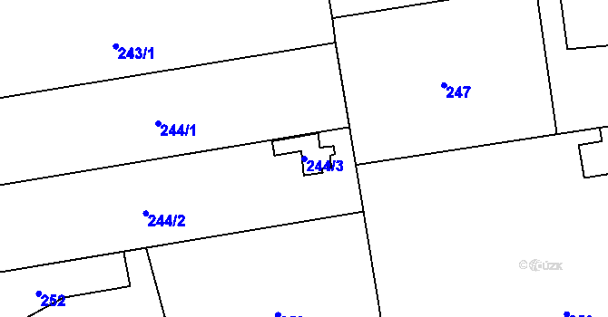 Parcela st. 244/3 v KÚ Stonava, Katastrální mapa
