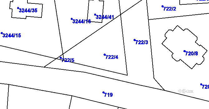 Parcela st. 722/4 v KÚ Stonava, Katastrální mapa