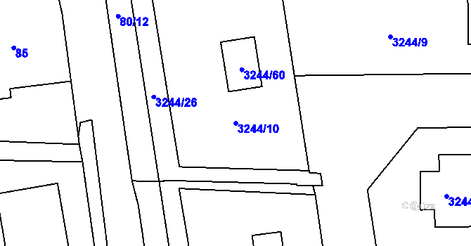 Parcela st. 3244/10 v KÚ Stonava, Katastrální mapa