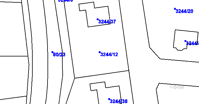 Parcela st. 3244/12 v KÚ Stonava, Katastrální mapa