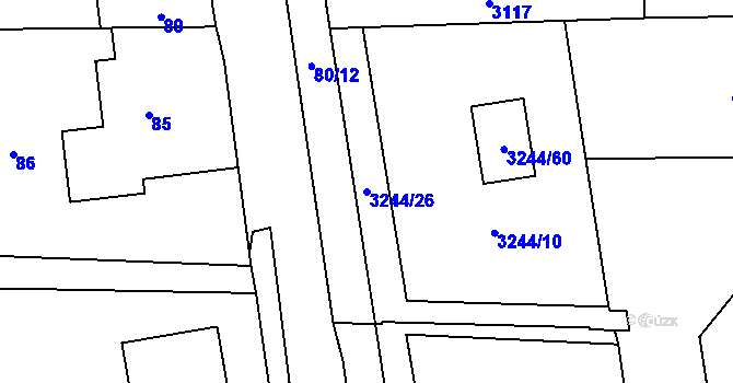 Parcela st. 3244/26 v KÚ Stonava, Katastrální mapa