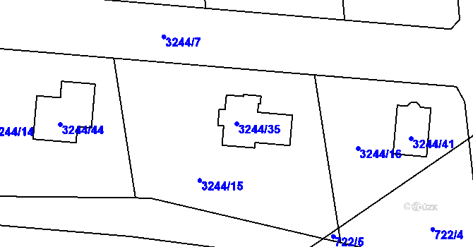 Parcela st. 3244/35 v KÚ Stonava, Katastrální mapa