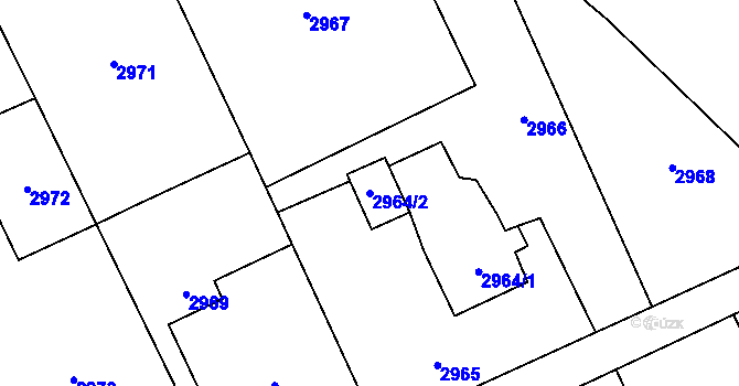 Parcela st. 2964/2 v KÚ Stonava, Katastrální mapa
