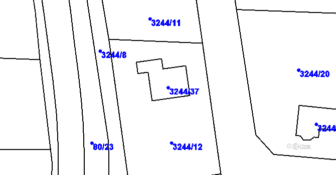 Parcela st. 3244/37 v KÚ Stonava, Katastrální mapa