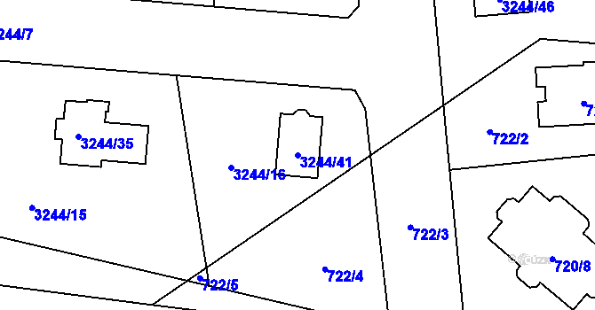 Parcela st. 3244/41 v KÚ Stonava, Katastrální mapa