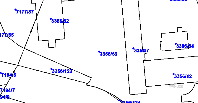 Parcela st. 3356/59 v KÚ Stonava, Katastrální mapa