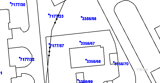 Parcela st. 3356/67 v KÚ Stonava, Katastrální mapa