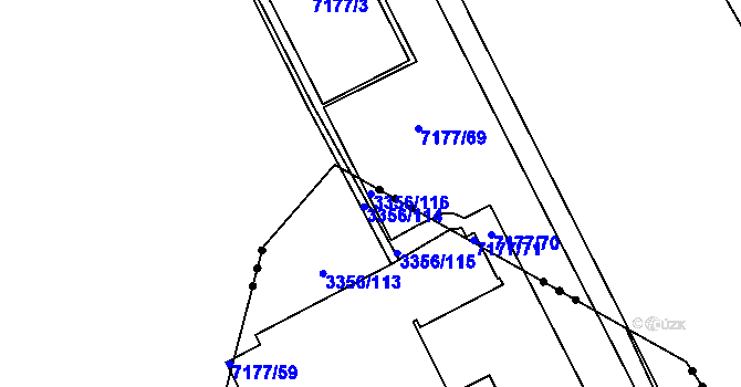 Parcela st. 3356/116 v KÚ Stonava, Katastrální mapa