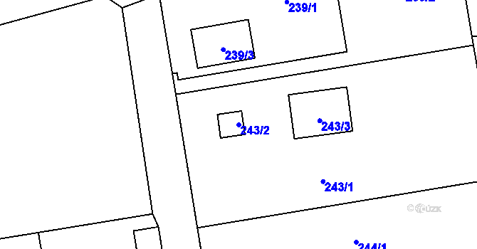Parcela st. 243/2 v KÚ Stonava, Katastrální mapa