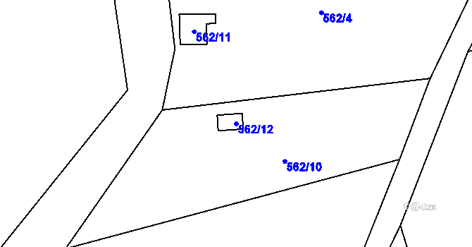 Parcela st. 562/12 v KÚ Stonava, Katastrální mapa