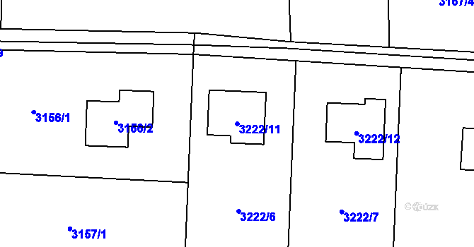 Parcela st. 3222/11 v KÚ Stonava, Katastrální mapa