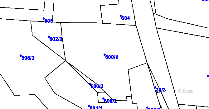 Parcela st. 600/1 v KÚ Stonava, Katastrální mapa