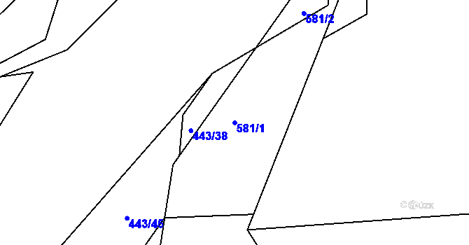 Parcela st. 581/1 v KÚ Stonava, Katastrální mapa