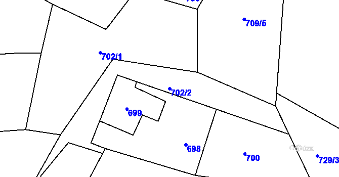 Parcela st. 702/2 v KÚ Stonava, Katastrální mapa