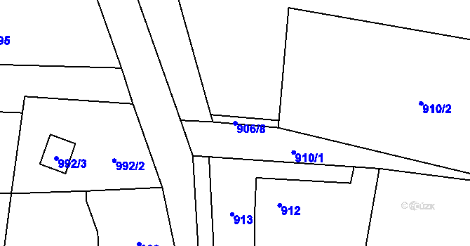 Parcela st. 906/8 v KÚ Stonava, Katastrální mapa