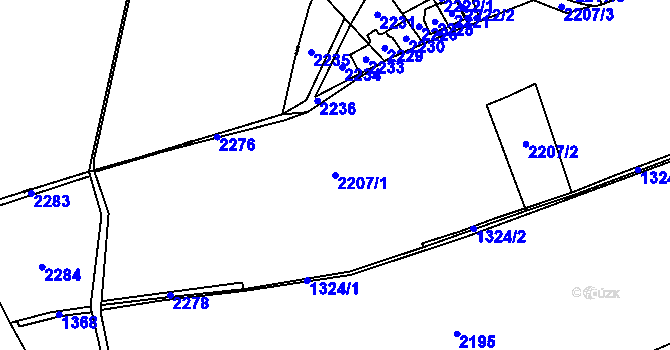 Parcela st. 2207/1 v KÚ Stonava, Katastrální mapa