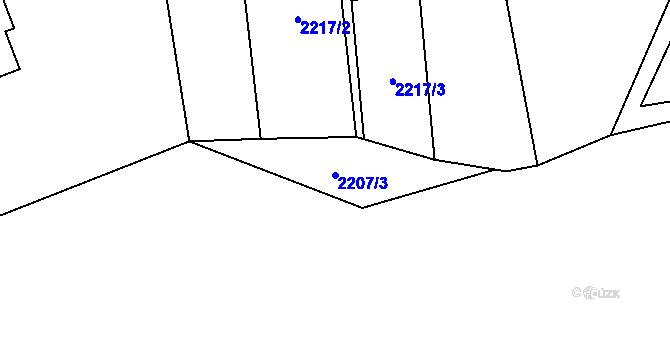 Parcela st. 2207/3 v KÚ Stonava, Katastrální mapa