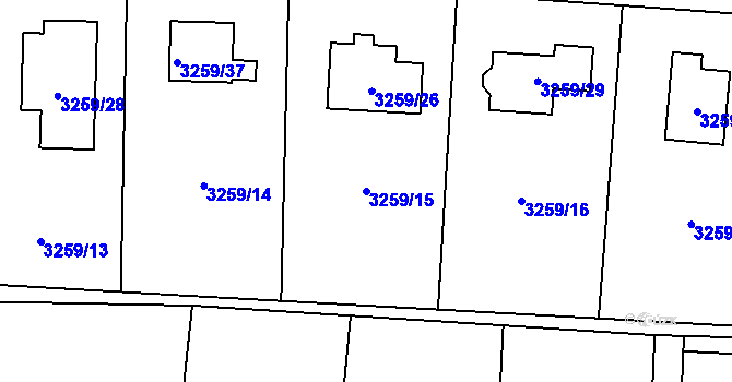 Parcela st. 3259/15 v KÚ Stonava, Katastrální mapa