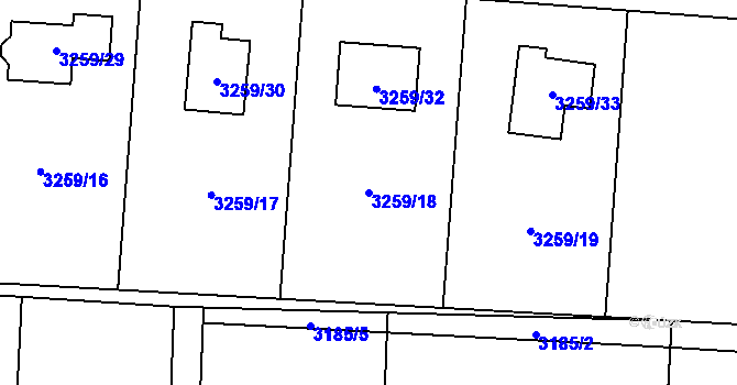 Parcela st. 3259/18 v KÚ Stonava, Katastrální mapa