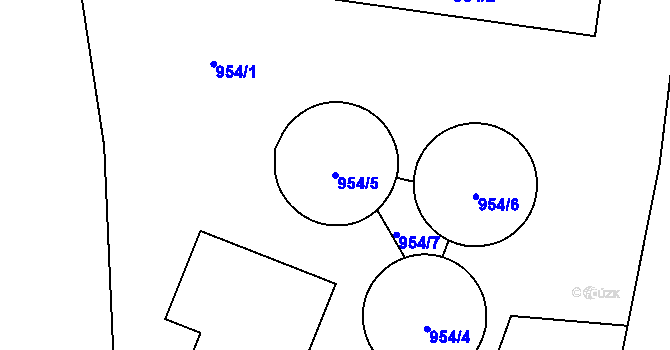 Parcela st. 954/5 v KÚ Stonava, Katastrální mapa