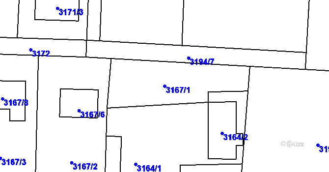 Parcela st. 3167/1 v KÚ Stonava, Katastrální mapa