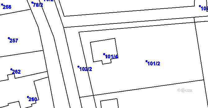 Parcela st. 101/4 v KÚ Stonava, Katastrální mapa