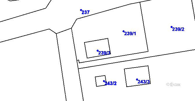 Parcela st. 239/3 v KÚ Stonava, Katastrální mapa