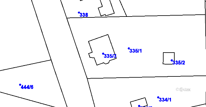 Parcela st. 335/3 v KÚ Stonava, Katastrální mapa