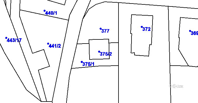 Parcela st. 375/2 v KÚ Stonava, Katastrální mapa