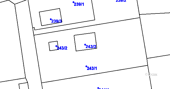 Parcela st. 243/3 v KÚ Stonava, Katastrální mapa