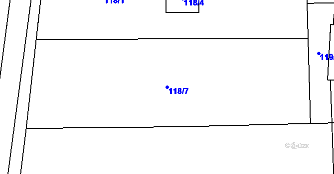 Parcela st. 118/7 v KÚ Stonava, Katastrální mapa