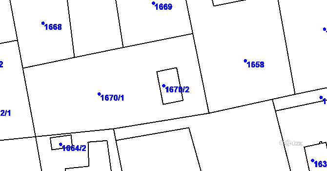 Parcela st. 1670/2 v KÚ Stonava, Katastrální mapa