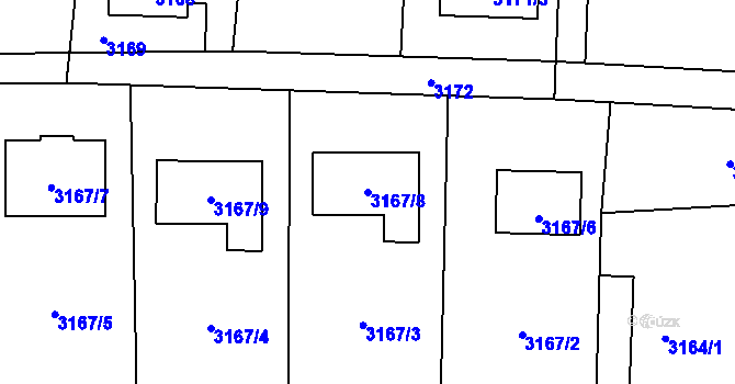 Parcela st. 3167/8 v KÚ Stonava, Katastrální mapa
