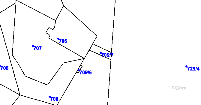 Parcela st. 709/7 v KÚ Stonava, Katastrální mapa