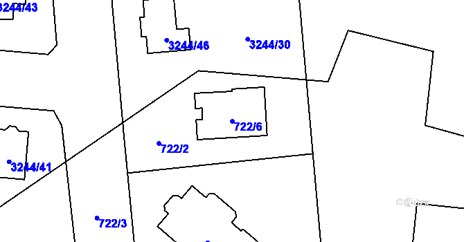 Parcela st. 722/6 v KÚ Stonava, Katastrální mapa