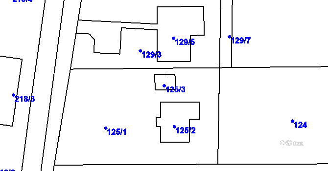 Parcela st. 125/3 v KÚ Stonava, Katastrální mapa