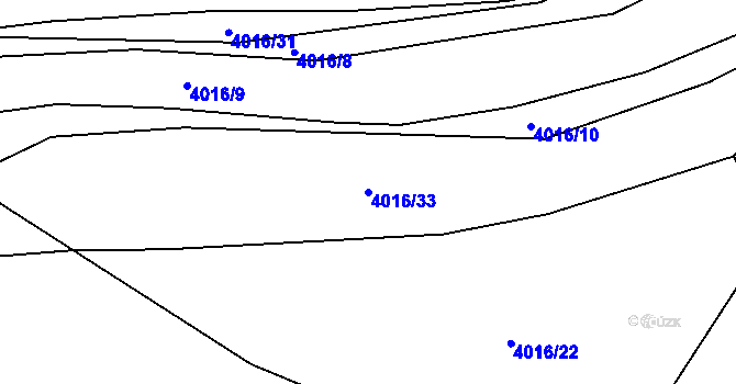 Parcela st. 4016/33 v KÚ Stonava, Katastrální mapa
