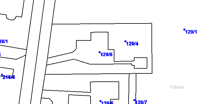 Parcela st. 129/6 v KÚ Stonava, Katastrální mapa