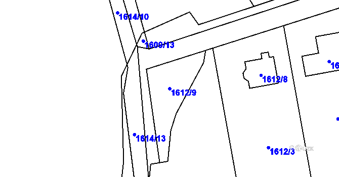 Parcela st. 1612/9 v KÚ Stonava, Katastrální mapa