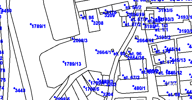Parcela st. 2664/1 v KÚ Stošíkovice na Louce, Katastrální mapa