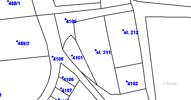 Parcela st. 211 v KÚ Stošíkovice na Louce, Katastrální mapa