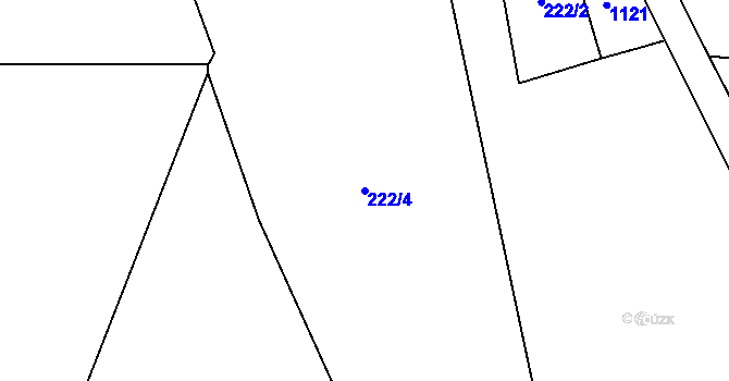 Parcela st. 222/4 v KÚ České Žleby, Katastrální mapa