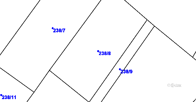 Parcela st. 238/8 v KÚ České Žleby, Katastrální mapa